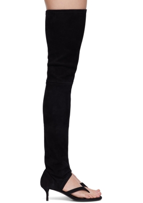 ALAÏA Black Stretch Suede 55 Tall Boots