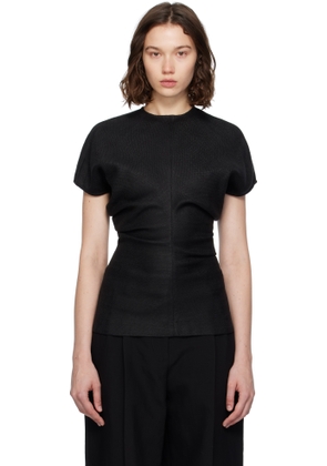 TOTEME Black Slouch Waist Basketweave Top