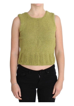 PINK MEMORIES  Cotton Blend Knitted Sleeveless Sweater - One Size