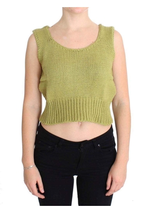 PINK MEMORIES  Cotton Blend Knitted Sleeveless Sweater - One Size