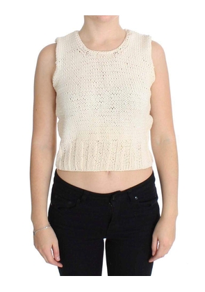 PINK MEMORIES  Cotton Blend Knitted Sleeveless Sweater - One Size