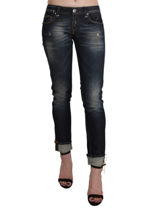 Acht  Washed Low Waist Skinny Cropped Denim Pant - W26