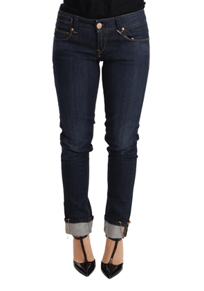 Acht Blue Washed Cotton Low Waist Skinny Denim  Trouser Jeans - W26