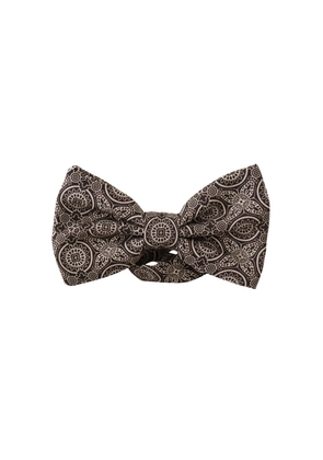 Dolce & Gabbana Black white 100% Silk Adjustable Neck Papillon Tie