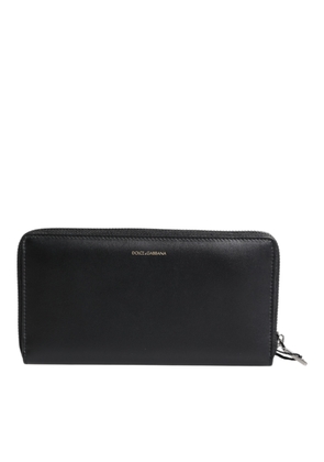 Black Blue Exotic Leather Embossed Continental Wallet