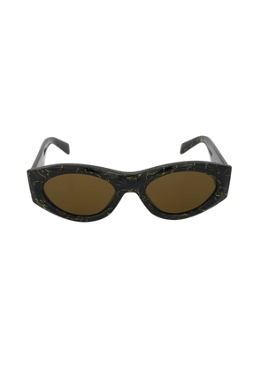 Prada Dark Brown Oval Ladies Sunglasses PR 20ZS 19D01T 53