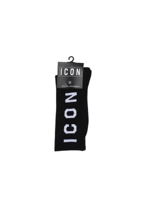 Icon Black Cotton Sock - One Size