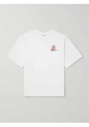 Casablanca - Oversized Printed Organic Cotton-Jersey T-Shirt - Men - White - XS