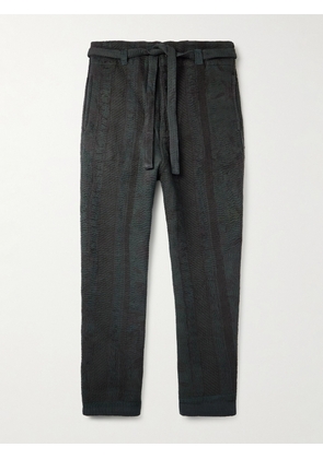 Kartik Research - Kantha Fauji Straight-Leg Cotton Trousers - Men - Black - UK/US 30