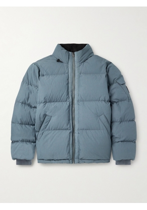 Rag & Bone - Logo-Appliquéd Quilted Cotton-Blend Shell Hooded Down Jacket - Men - Blue - S