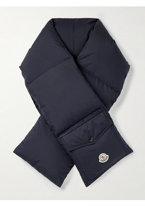 Moncler - Logo-Appliquéd Quilted Shell Down Scarf - Men - Blue