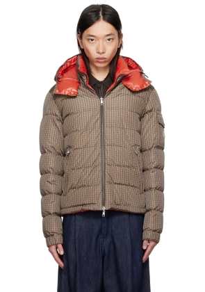 Moncler Brown & Orange Jonage Reversible Short Down Jacket