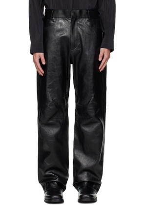 OUAT Black Office Leather Pants