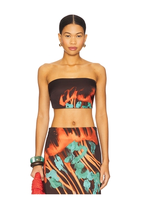 Eugenia Fernandez Linus Crop Top in Brown. Size M. Also in L, S, XL, XS.