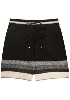 Amiri Ma Striped Fine-knit Shorts - Black - S