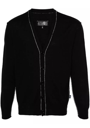 MM6 Maison Margiela exposed-seam knit cardigan - Black