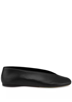 Moschino leather ballerina shoes - Black