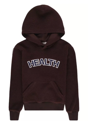 Sporty & Rich slogan-patch fleece hoodie - Brown