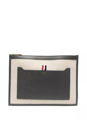 Thom Browne two-tone canvas document holder - Neutrals