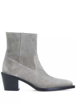 Stuart Weitzman 60mm suede pointed-toe heeled cowboy boots - Grey