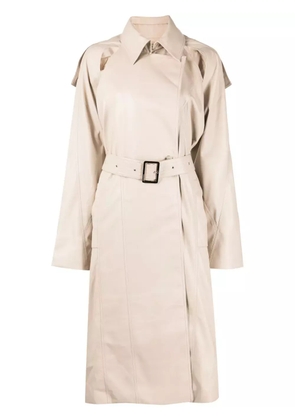 Boyarovskaya logo-patch belted trench coat - Neutrals