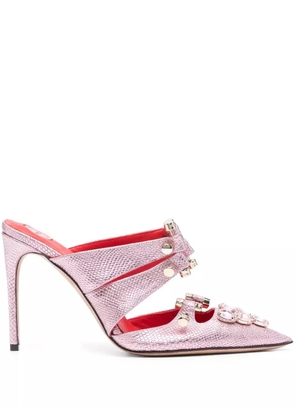 HARDOT 105mm snakeskin-effect mules - Pink