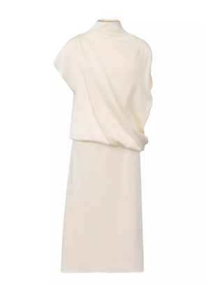 Fabiana Filippi draped high-neck dress - White