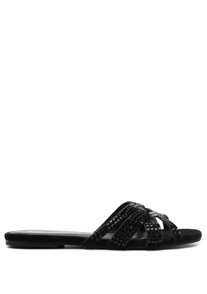 Sarah Chofakian Alix studded slides - Black