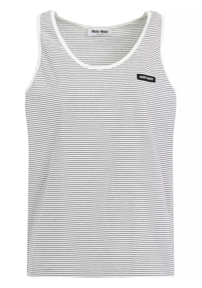 Miu Miu striped tank top - White
