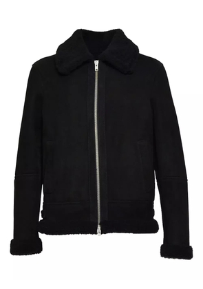 D-FOUR suede zip-up jacket - Black