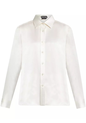 TOM FORD long-sleeve silk shirt - White