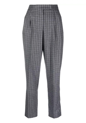Emporio Armani checked high-waist tapered trousers - Grey