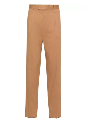 Zegna mid-rise pleated chino trousers - Brown