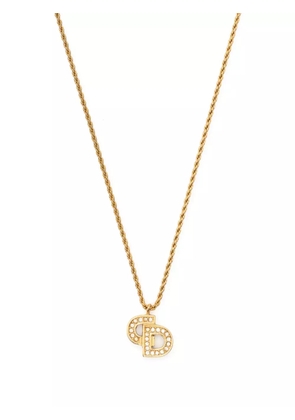 Christian Dior Pre-Owned 1990s pre-owned rhinestone-embellished pendant necklace - Gold