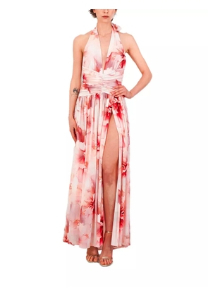 Babylone Paris halterneck floral-print maxi dress - Red