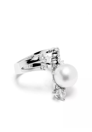 Yeprem 18kt white gold diamond and pearl ring - Silver