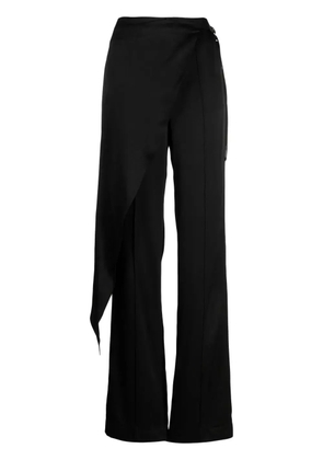 Materiel scarf-detail pressed-crease trousers - Black