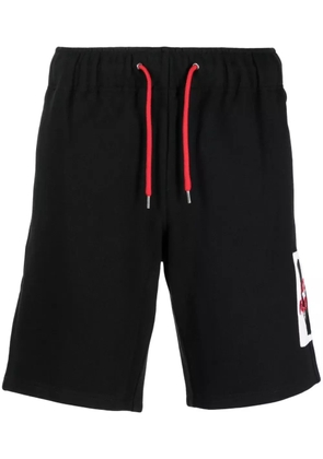 Ports V logo-patch jersey track shorts - Black