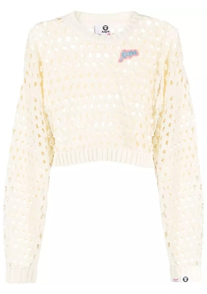 AAPE BY *A BATHING APE® open-knit cropped jumper - White