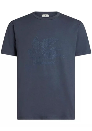 ETRO maxi-Pegaso embroidered T-shirt - Blue