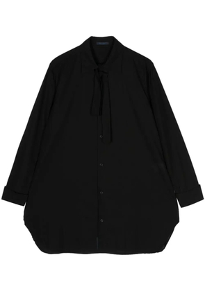 Yohji Yamamoto pussy-bow cotton shirt - Black