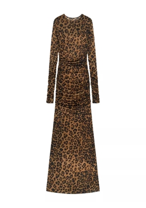 Blumarine leopard-print ruched dress - Brown