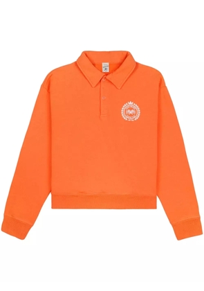 Sporty & Rich logo-print polo-collar sweatshirt - Orange