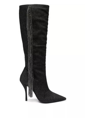 Stuart Weitzman Crystal Fringe 100mm knee-high boots - Black