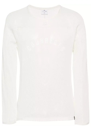 Courrèges logo-print mesh T-shirt - Neutrals