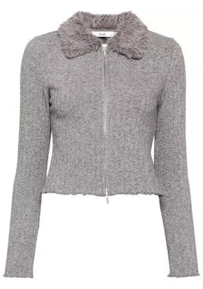 b+ab zip-up ribbed cardigan - Grey