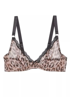 Fleur Du Mal leopard-print tulle bra - Neutrals