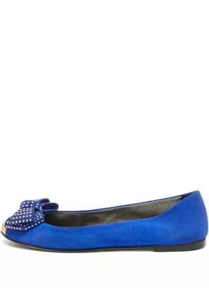 Giuseppe Zanotti Vintage stud-embellished ballerina flats - Blue