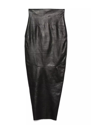Rick Owens leather maxi skirt - Black