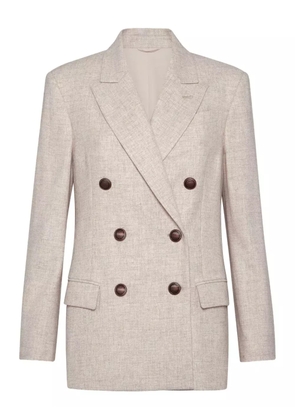 Brunello Cucinelli twill flannel blazer - Neutrals